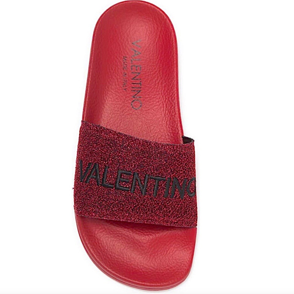VALENTINO BY MARIO VALENTINO Glitter Logo Pool Slides